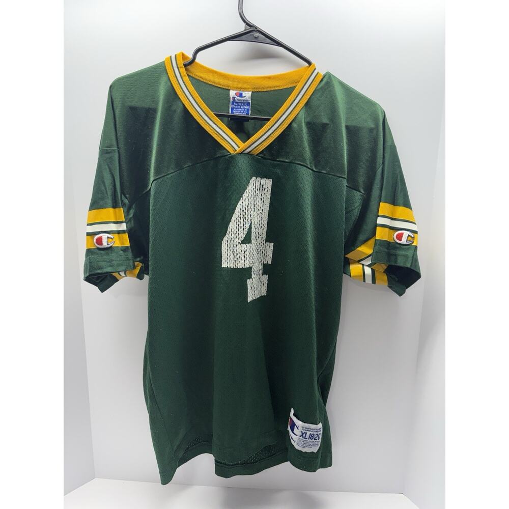 Vintage 90s Champion Brett Favre Green Bay Packers Jersey Youth XL 18-20 #4 NFL - Picture 4 of 5